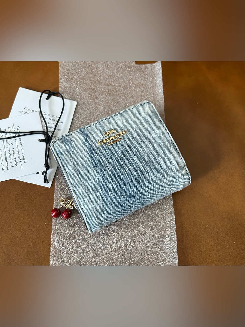 Coach Snap Wallet in Loved Denim With Charm